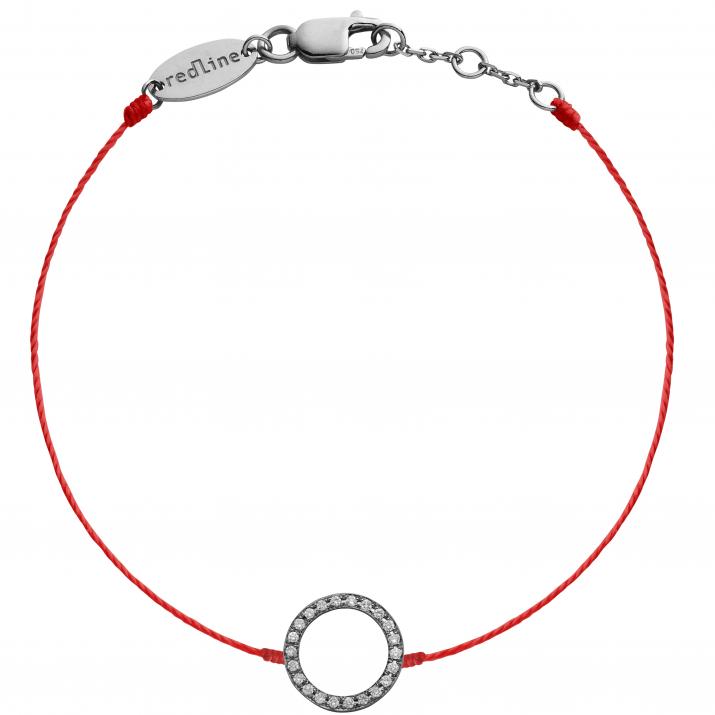 Bracelet fil cercle pavé diamant or noir - Redline - 0++