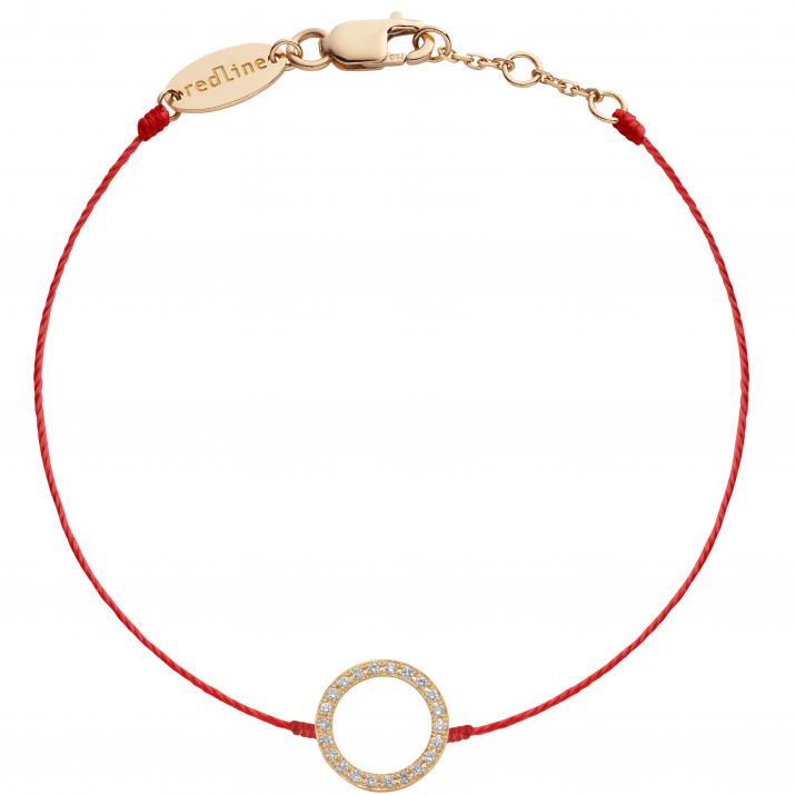 Bracelet fil cercle pavé diamant or rose - Redline - 0++