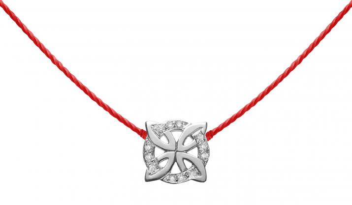 String Necklace Rosace White Gold RedLine Jewelry - Redline