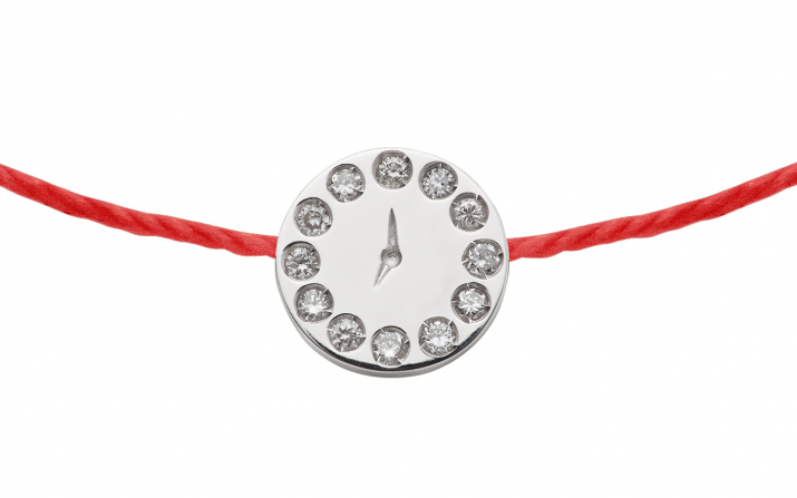 Bracelet Fil Femme avec 0.06ct Diamant Rond en Or Blanc Pavé - Redline - 0++