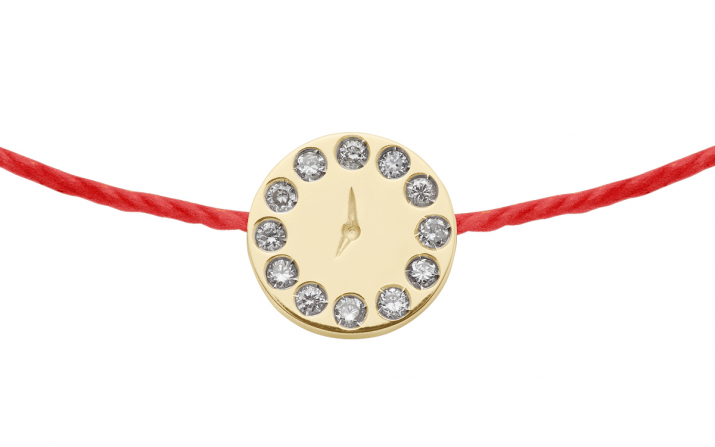 Bracelet fil horloge or jaune pavé diamants - Redline - 0++