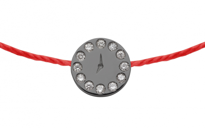 Bracelet fil horloge or noir pavé diamants - Redline - 0++