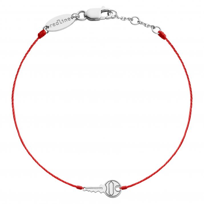 Bracelet fil clé or blanc - Redline