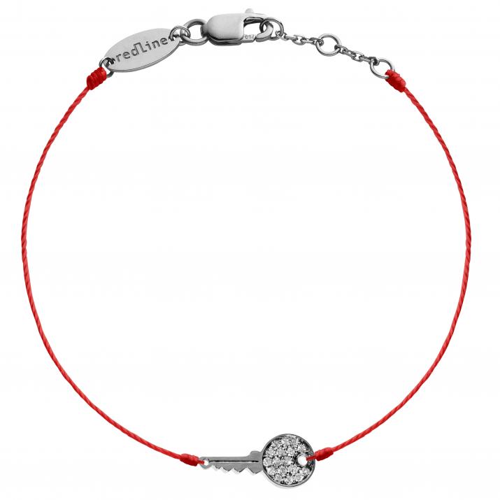 Bracelet fil clé or noir pavé diamants - Redline - 0++