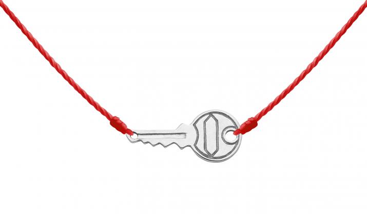 Collier fil clé en or blanc - Redline - 0++