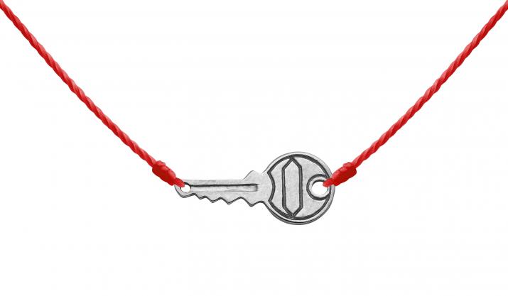 Collier fil clé en or noir - Redline - 0++