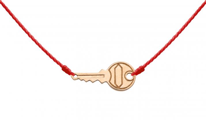 Collier fil clé en or rose - Redline - 0++