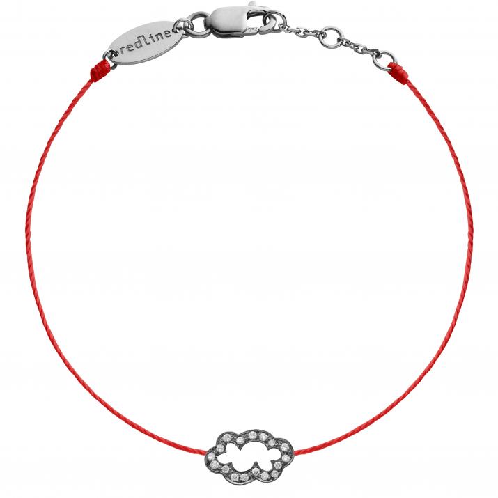 Bracelet fil nuage or noir pavé diamants - Redline - 0++