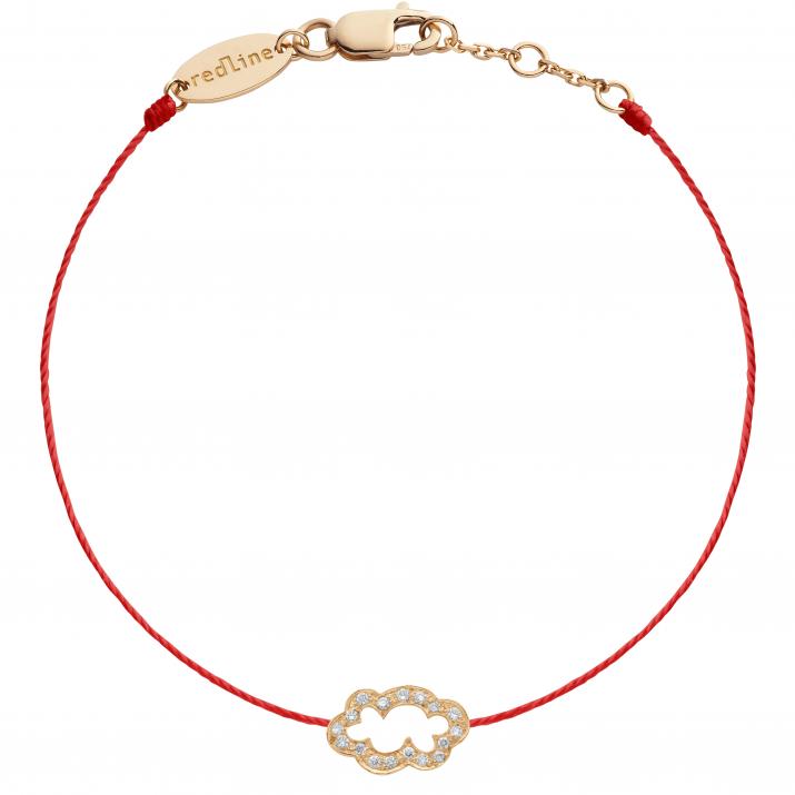 Bracelet fil nuage or rose pavé diamants - Redline - 0++
