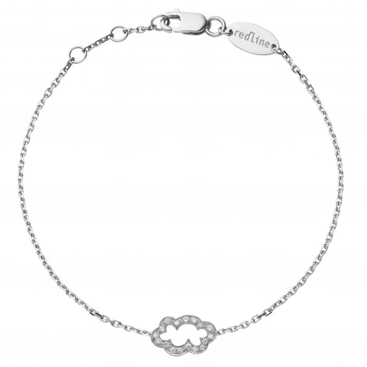Bracelet chaîne nuage or blanc pavé diamants - Redline