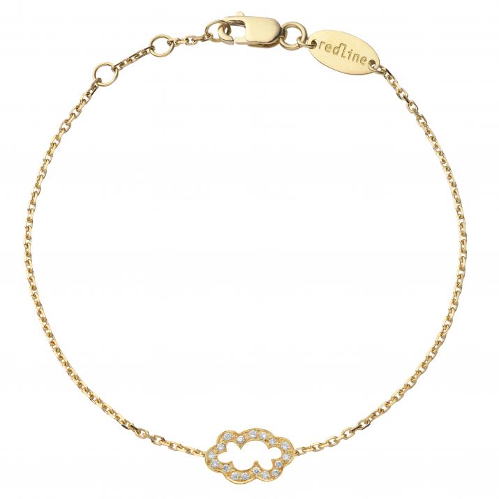 Bracelet chaîne nuage or jaune pavé diamants - Redline