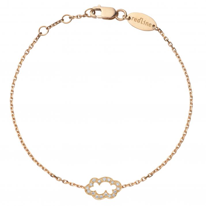 Bracelet chaîne nuage or rose pavé diamants - Redline