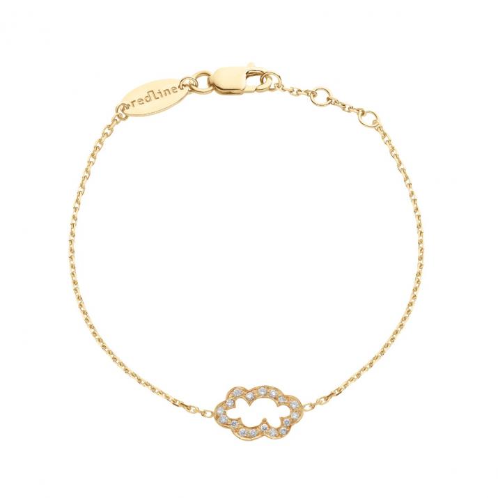 Bracelet enfant chaîne nuage or jaune pavé diamants - Redline