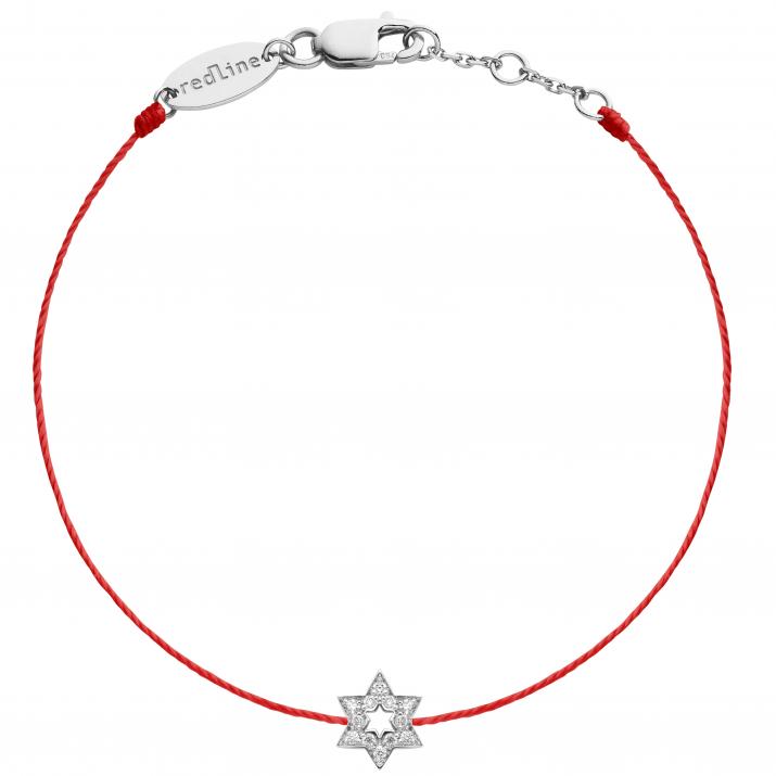Bracelet fil étoile or blanc pavé diamants - Redline