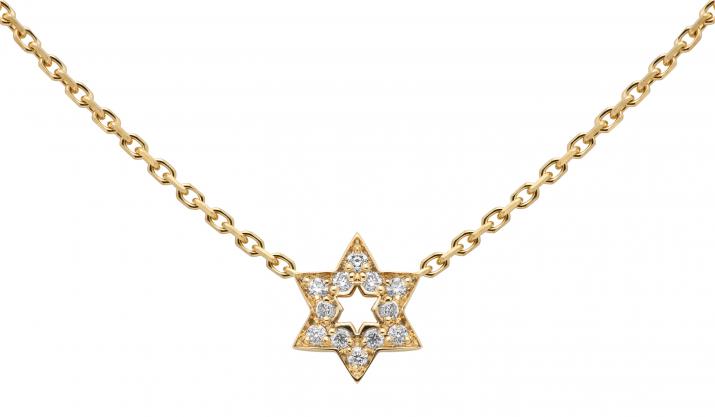 Collier chaîne étoile or jaune pavé diamants - Redline