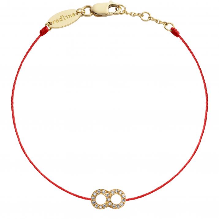 Bracelet fil infini pavé diamants or jaune - Redline