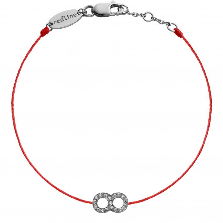 Bracelet fil infini pavé diamants or noir - Redline
