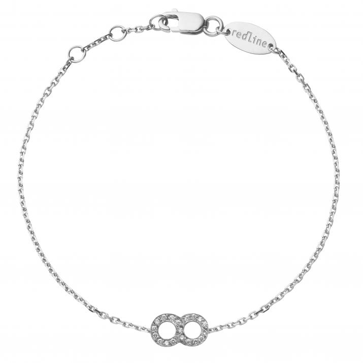 Bracelet chaîne infini pavé diamants or blanc - Redline