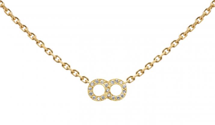 Collier chaîne infini pavé diamants or jaune - Redline