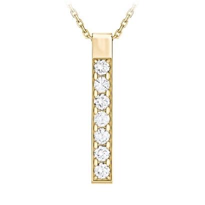 Collier Chaîne Femme avec 0.42ct Diamant Rond en Or Jaune Pavé - Redline - 0++