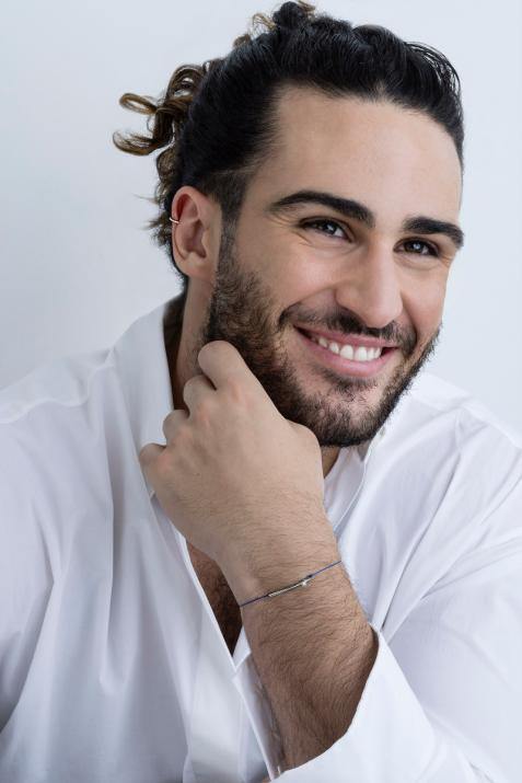 Bracelet homme fil tube or noir avec diamant - Redline - 0++