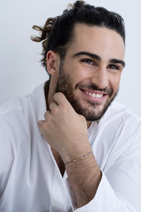 Bracelet homme fil tube or rose avec diamant - Redline - 0++