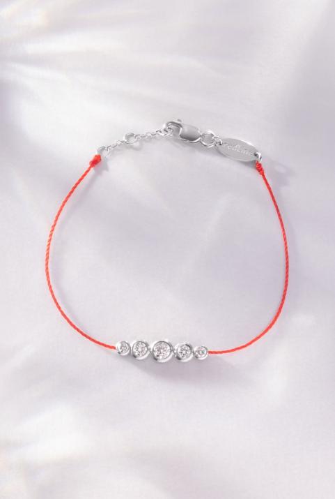 Bracelet fil avec diamants 0.50 carat en sertis clos or blanc - Redline - 0++