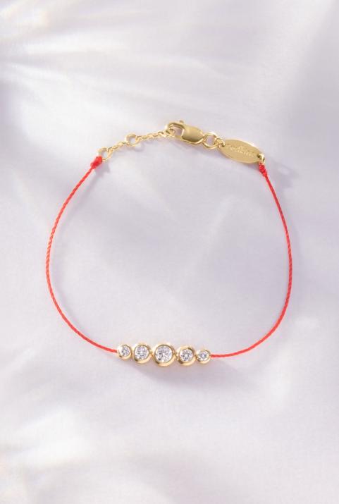 Bracelet fil avec diamants 0.50 carat en sertis clos or jaune - Redline - 0++