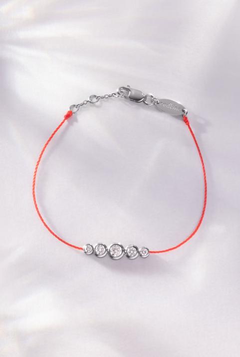 Bracelet fil avec diamants 0.50 carat en sertis clos or noir - Redline - 0++