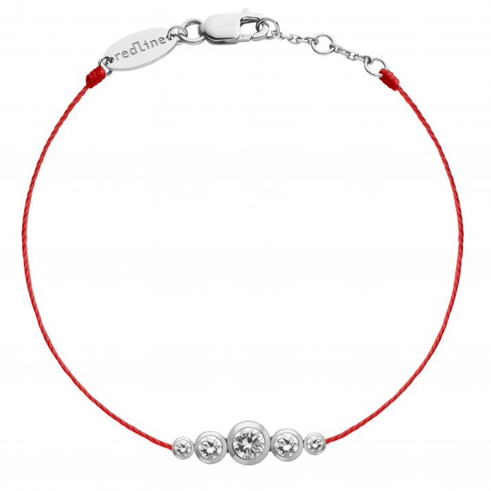 Bracelet fil avec diamants 0.50 carat en sertis clos or blanc - Redline - 0++