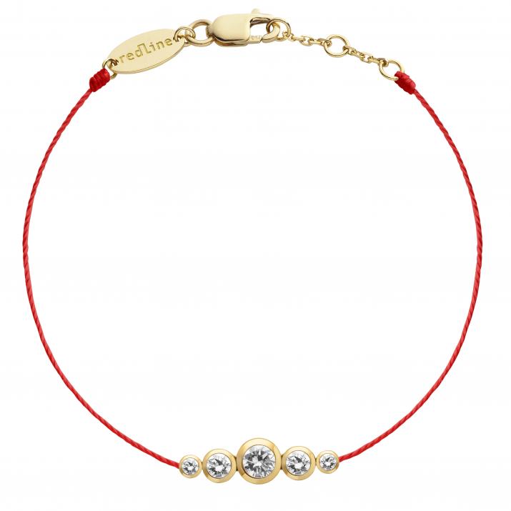 Bracelet fil avec diamants 0.50 carat en sertis clos or jaune - Redline - 0++