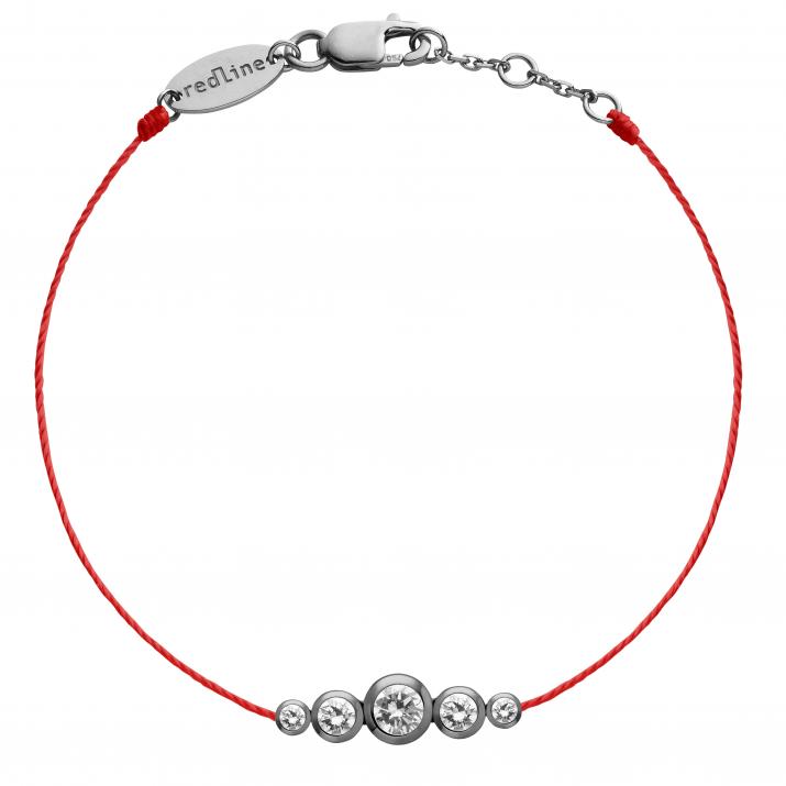 Bracelet fil avec diamants 0.50 carat en sertis clos or noir - Redline - 0++