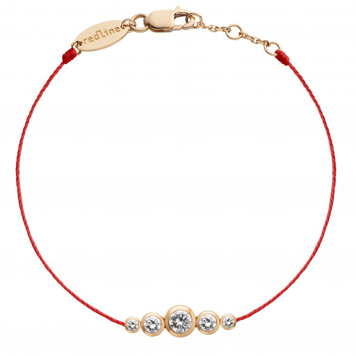 Bracelet fil avec diamants 0.50 carat en sertis clos or rose - Redline - 0++
