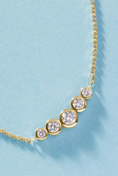 Collier chaîne avec diamants 0.50 carat en serti clos or jaune - Redline - 0++