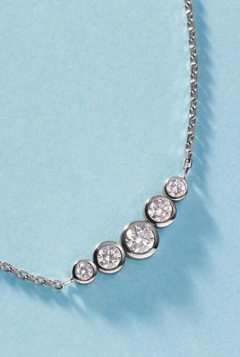 Collier chaîne avec diamants 0.50 carat en serti clos or noir - Redline - 0++