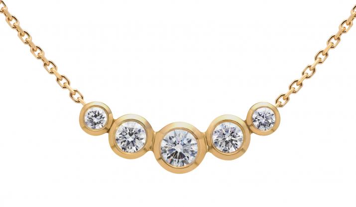 Collier chaîne avec diamants 0.50 carat en serti clos or jaune - Redline - 0++