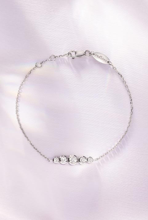 Bracelet chaîne avec diamants 0.50 carat en serti clos or blanc - Redline - 0++
