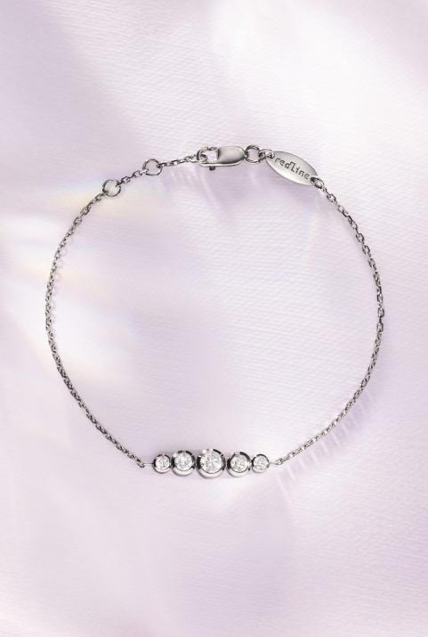 Bracelet chaîne avec diamants 0.50 carat en serti clos or noir - Redline - 0++