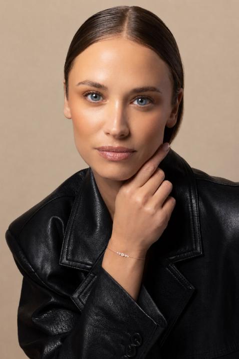Bracelet chaîne avec diamants 0.50 carat en serti clos or rose - Redline - 0++
