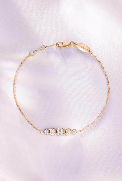 Bracelet chaîne avec diamants 0.50 carat en serti clos or rose - Redline - 0++