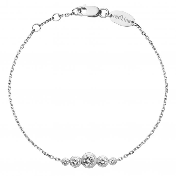 Bracelet chaîne avec diamants 0.50 carat en serti clos or blanc - Redline - 0++