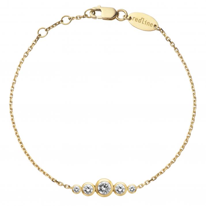 Bracelet chaîne avec diamants 0.50 carat en serti clos or jaune - Redline - 0++