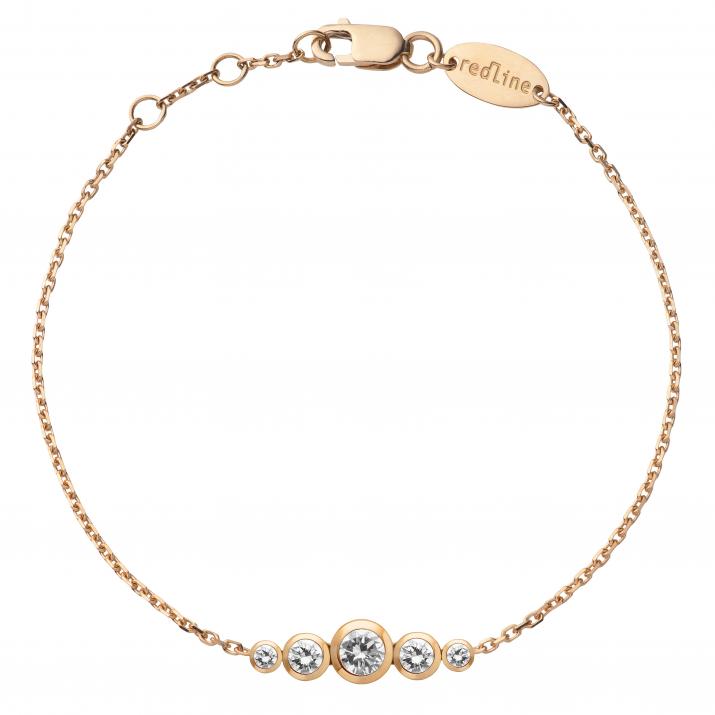 Bracelet chaîne avec diamants 0.50 carat en serti clos or rose - Redline - 0++