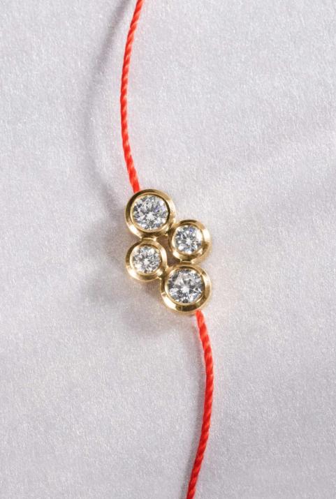 Bracelet fil avec diamants 0.30 carat en serti clos or jaune - Redline - 0++