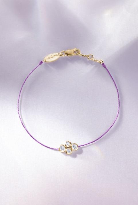Bracelet fil avec diamants 0.30 carat en serti clos or jaune - Redline - 0++
