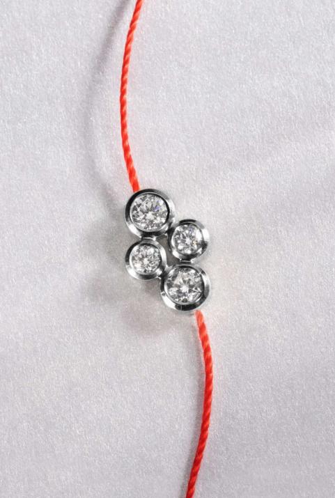 Bracelet fil avec diamants 0.30 carat en serti clos or noir - Redline - 0++