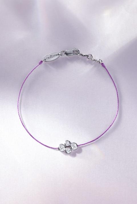 Bracelet fil avec diamants 0.30 carat en serti clos or noir - Redline - 0++