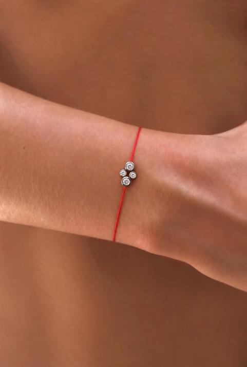 Bracelet fil avec diamants 0.30 carat en serti clos or noir - Redline - 0++
