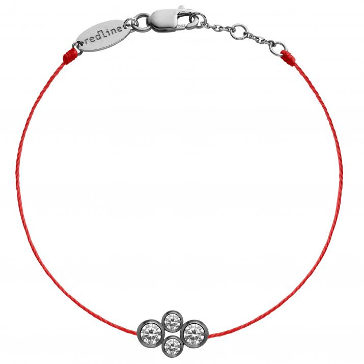 Bracelet fil avec diamants 0.30 carat en serti clos or noir - Redline - 0++