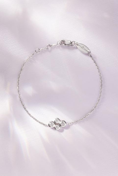 Bracelet chaîne avec diamants 0.30 carat en serti clos or blanc - Redline - 0++